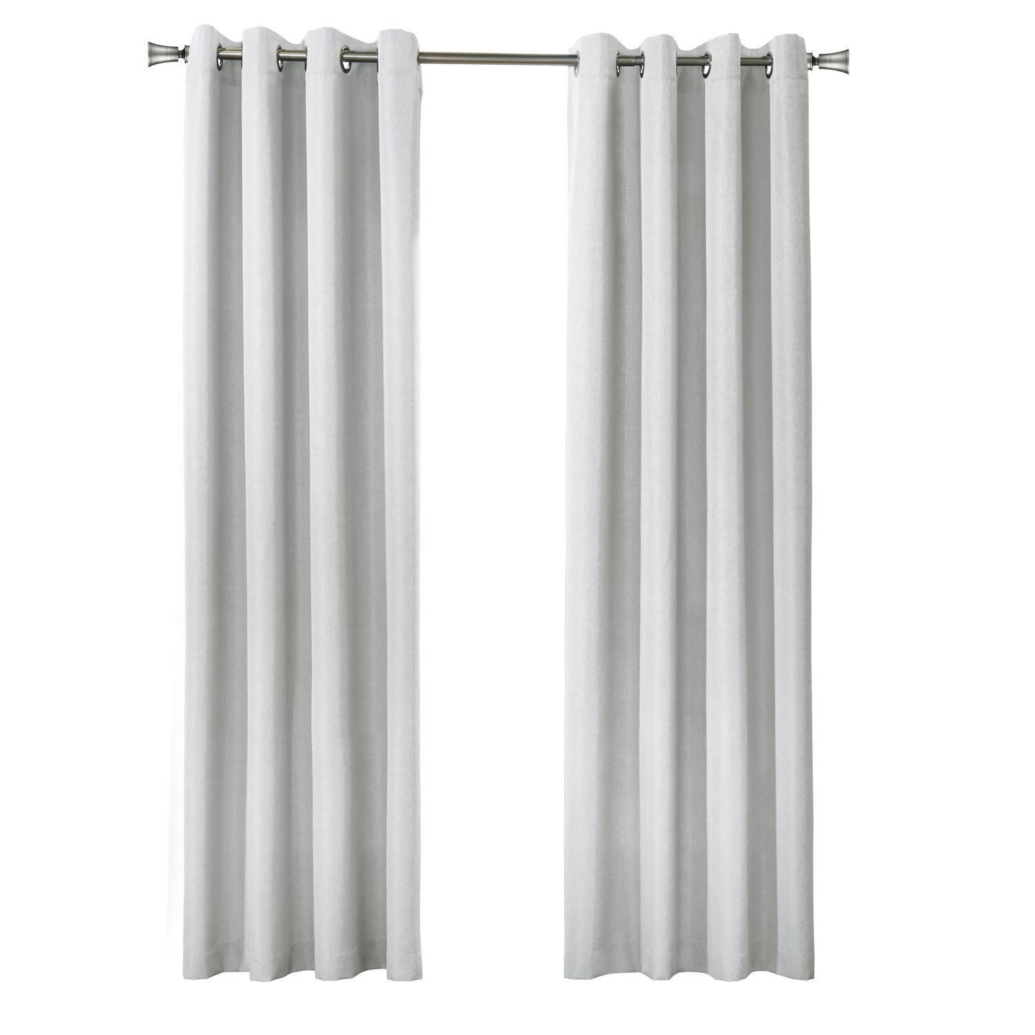 Front. Commonwealth Home Fashions - Thermaplus Marissa Blackout UV Protection Grommet Curtain Panel for Windows 52" x 95" Light Grey - Light Grey.