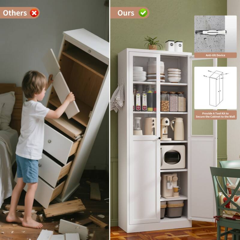 Others x Ours Anti-tilt Device Provide A Tool Kit to Secure the Cabinet to the Wall