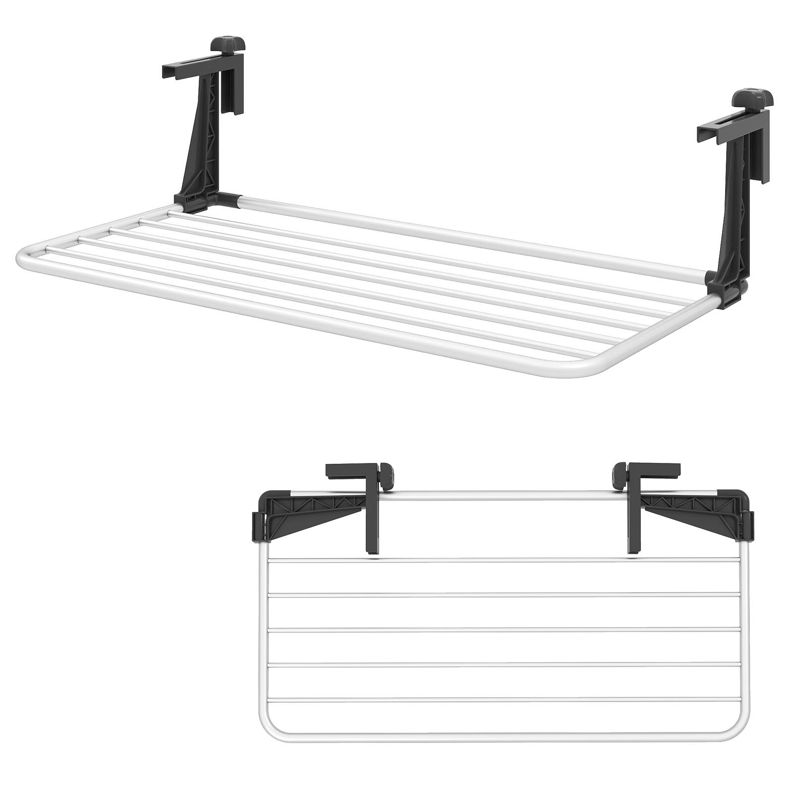 Front. Gymax - Gymax Portable Clothes Drying Rack w/Adjustable & Foldable Brackets Radiator Airer - Silver.