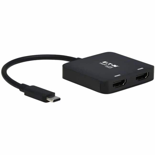 Eaton Tripp Lite Series USB-C Adapter, Dual Display - 4K 60 Hz HDMI, HDR, 4:4:4, HDCP 2.2, DP 1.4 Alt Mode, 1 x - Black