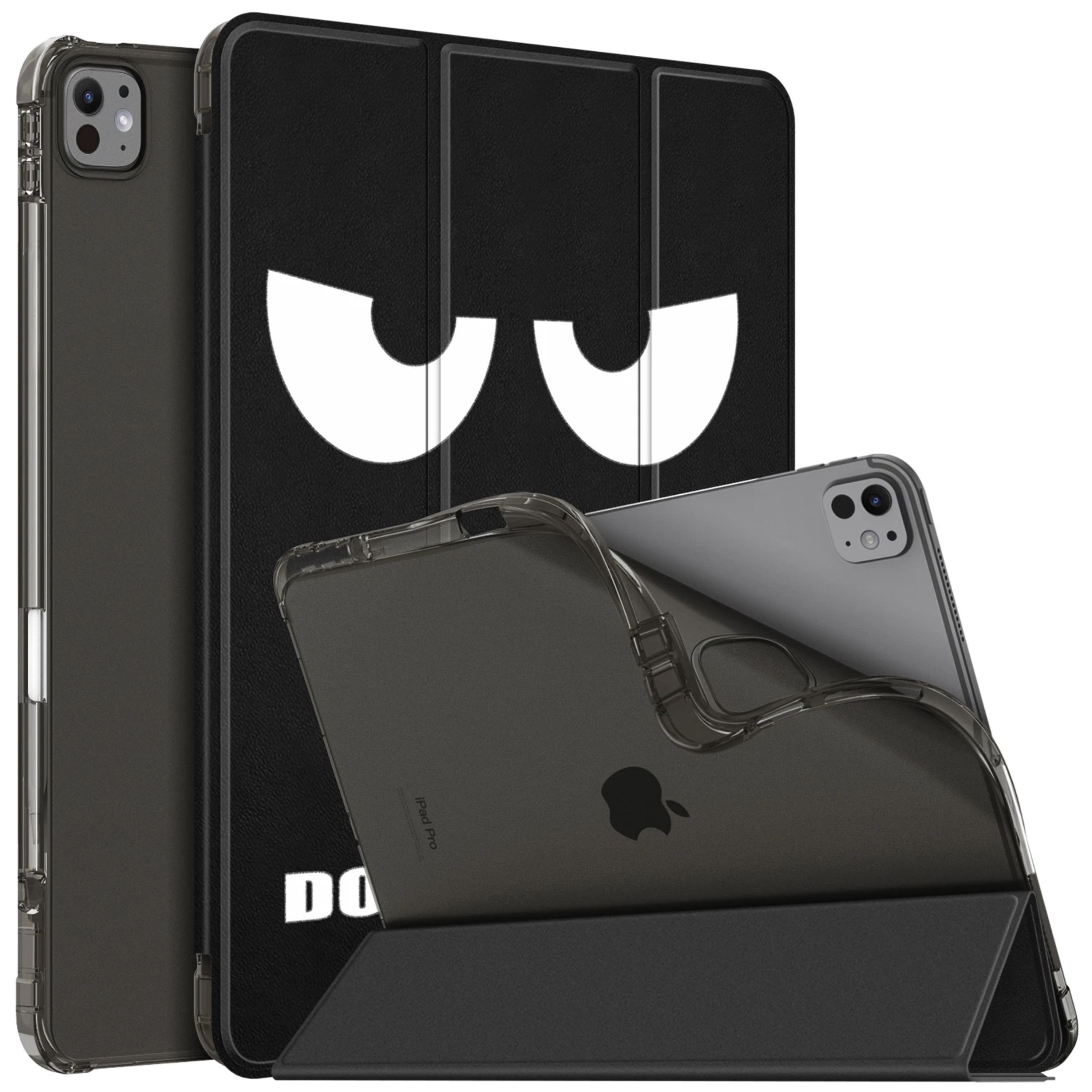 Kitcheniva - Lightweight Slimshell Case For iPad Pro 13 Inch M4 Soft TPU Stand Cover - Black Touch