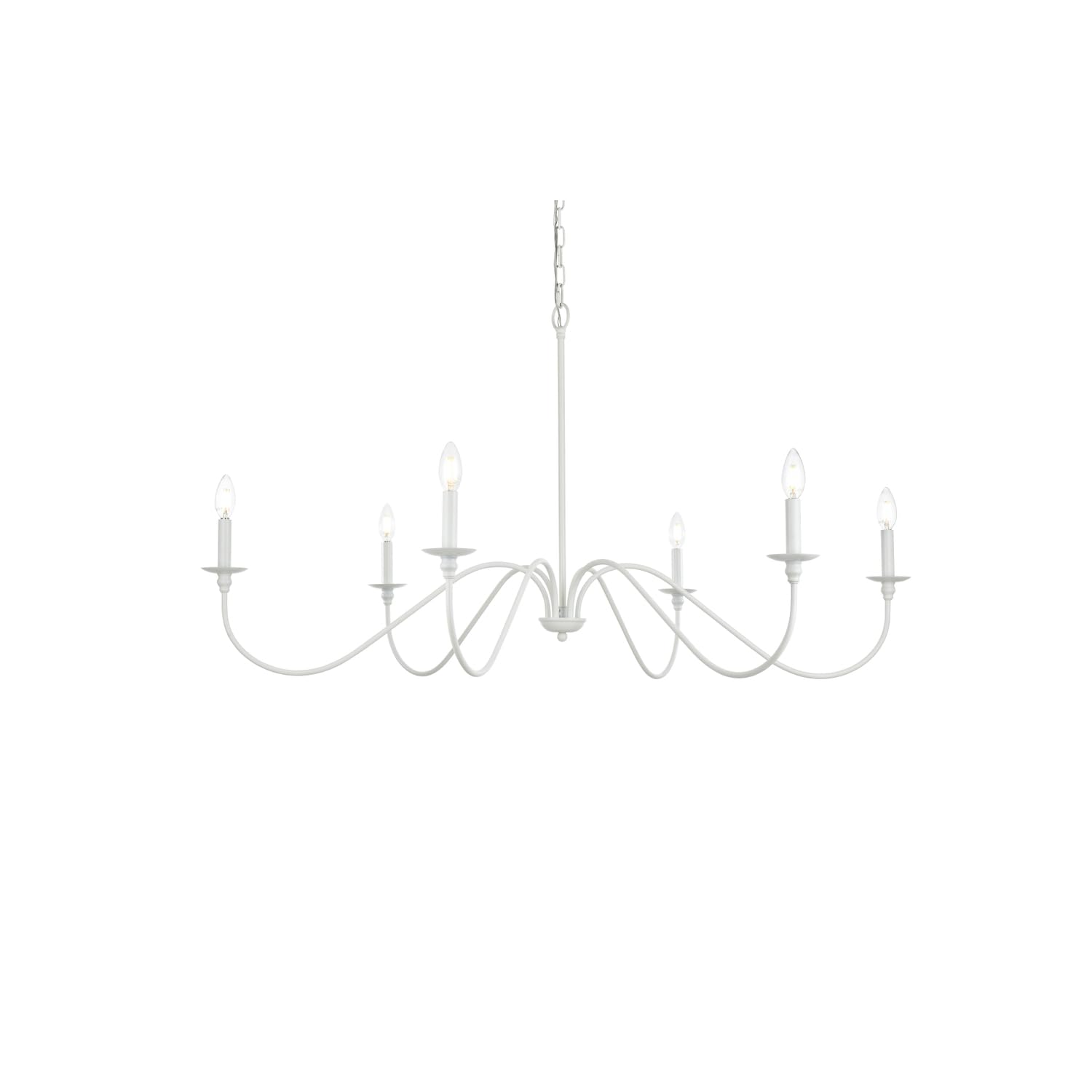 Left. Living District - Rohan 48 inch chandelier in White - White.