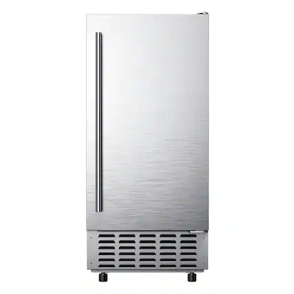 Front. SIMZLIFE - 66Lbs/Day Under Counter Nugget Ice Maker - Self-Cleaning, Gravity Drainage, 24H Timer for Home Use - silver.