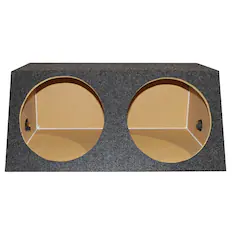 Front. QPower - QPower QSMBASS12 Dual 12" Inch Sealed Angled Subwoofer Sub Box Speaker Enclosure - Charcoal Gray.