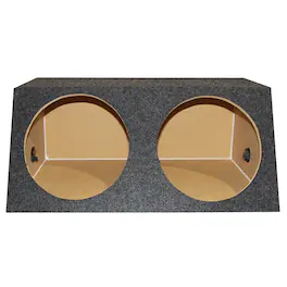QPower - QSMBASS12 Dual 12" Inch Sealed Angled Subwoofer Sub Box Speaker Enclosure - Charcoal Gray