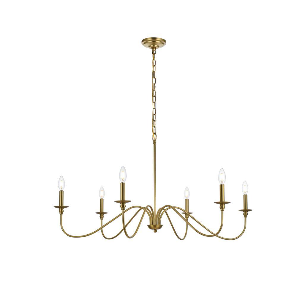 Alt View 4. Living District - Rohan 42 inch chandelier in Satin Gold - Satin Gold.