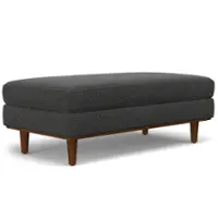 Simpli Home - Morrison Large Rectangular Ottoman - Charcoal Grey - Front_Zoom