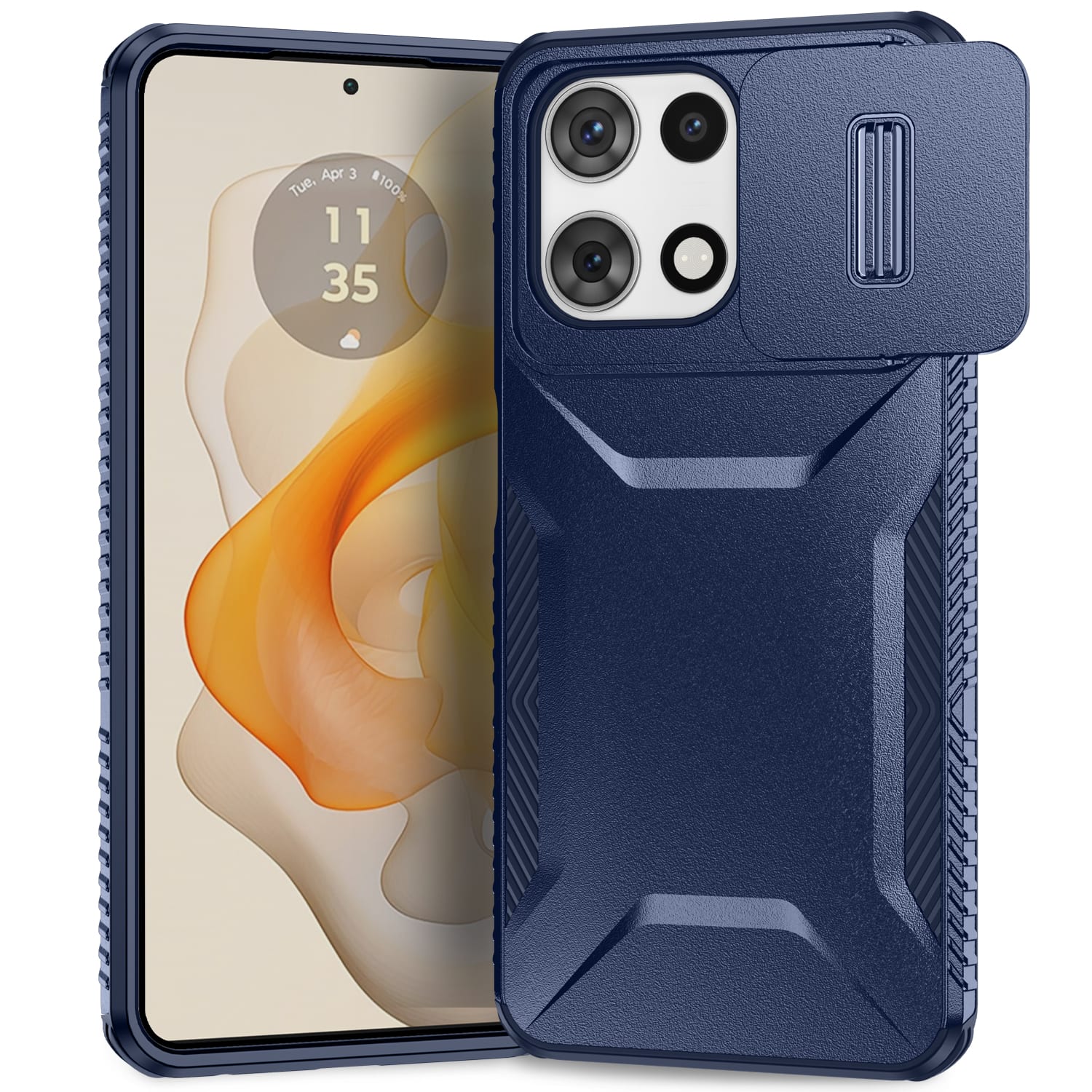 UUCOVER - For Motorola Moto G 5G 2025/2026 Dual Layer Case with Sliding Camera Lens Cover, Shockproof Drop Protection Phone Shell - Blue price history on PriceWatchPro