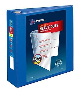 Avery - Heavy Duty 3" 3-Ring View Binders, One Touch EZD Ring - Pacific Blue