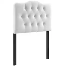 Annabel Diamond Tufted Performance Velvet Twin Headboard by Modway - White