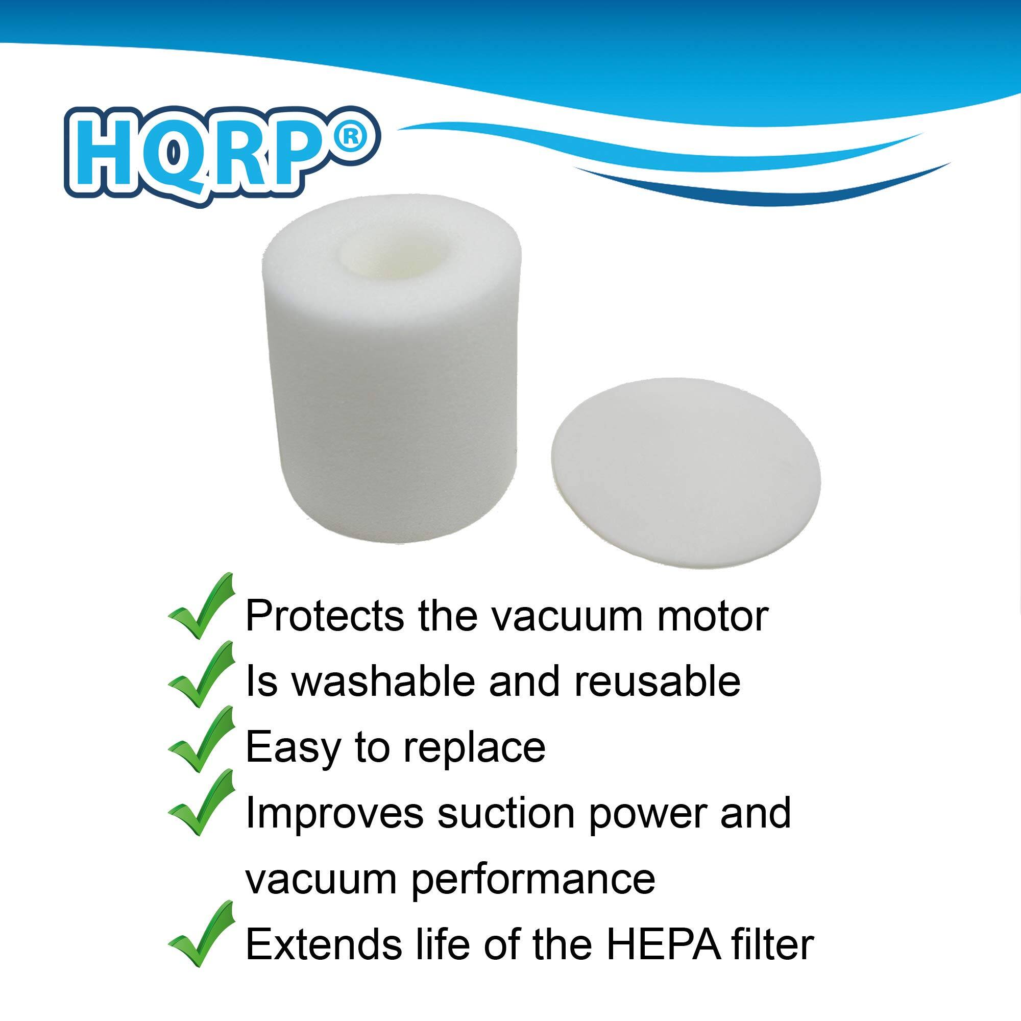 HQRP®

- Protects the vacuum motor
- Is washable and reusable
- Easy to replace
- Improves suction power and vacuum performance
- Extends life of the HEPA filter