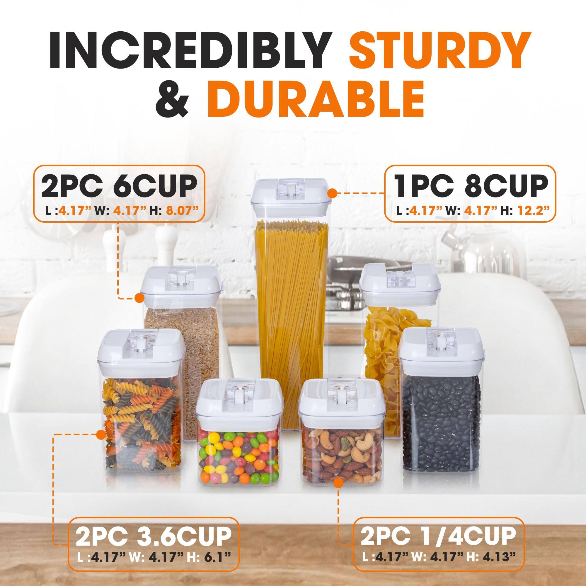 INCREDIBLY STURDY & DURABLE

2PC 6CUP
L: 4.17" W: 4.17" H: 8.07"

1PC 8CUP
L: 4.17" W: 4.17" H: 12.2"

2PC 3.6CUP
L: 4.17" W: 4.17" H: 6.1"

2PC 1/4CUP
L: 4.17" W: 4.17" H: 4.13"