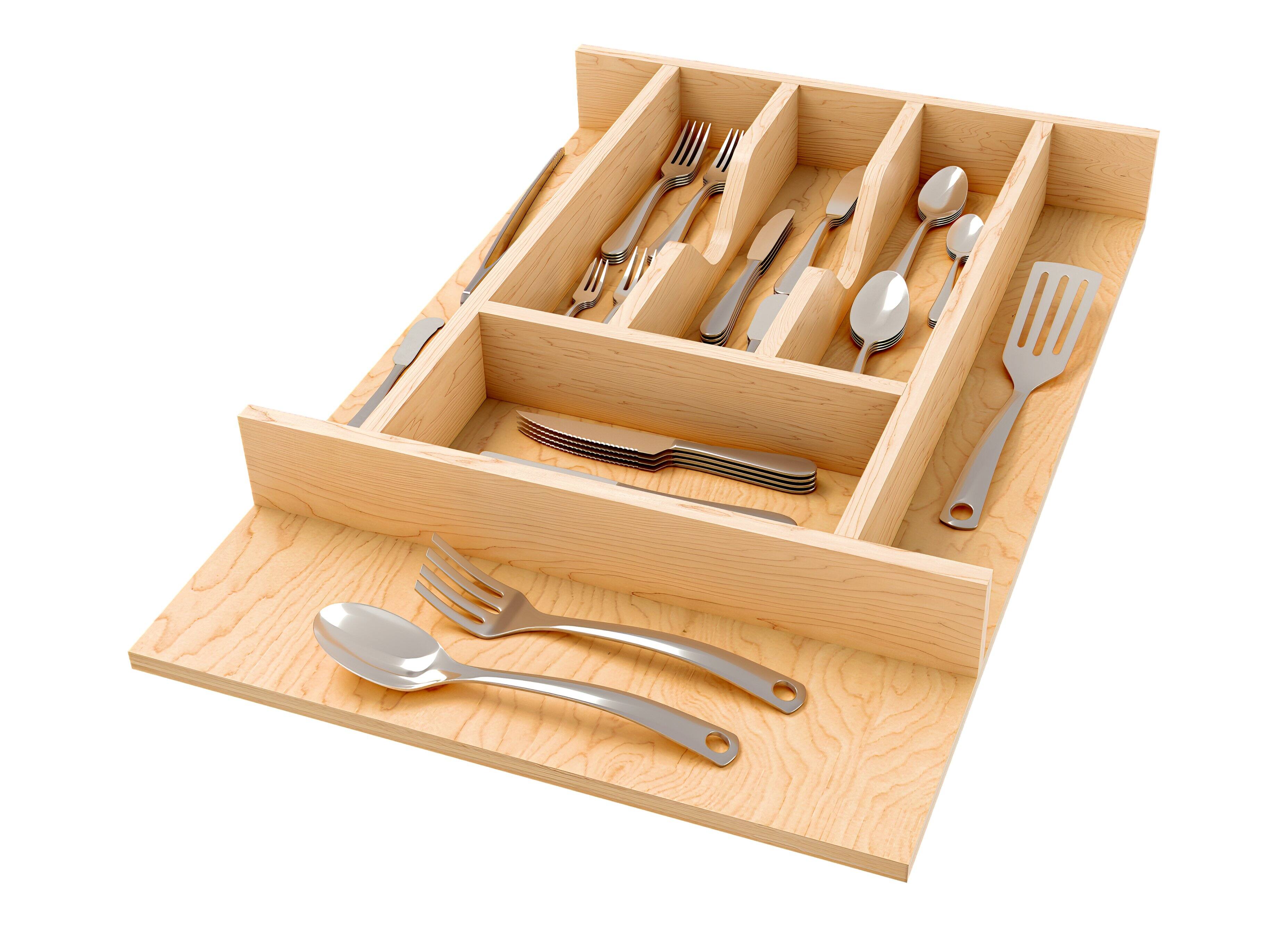 Alt View 5. Rev-A-Shelf - Rev-A-Shelf Natural Maple Right Size Utensil Drawer Insert, 13-1/4" x 19-1/2" - Light Brown.
