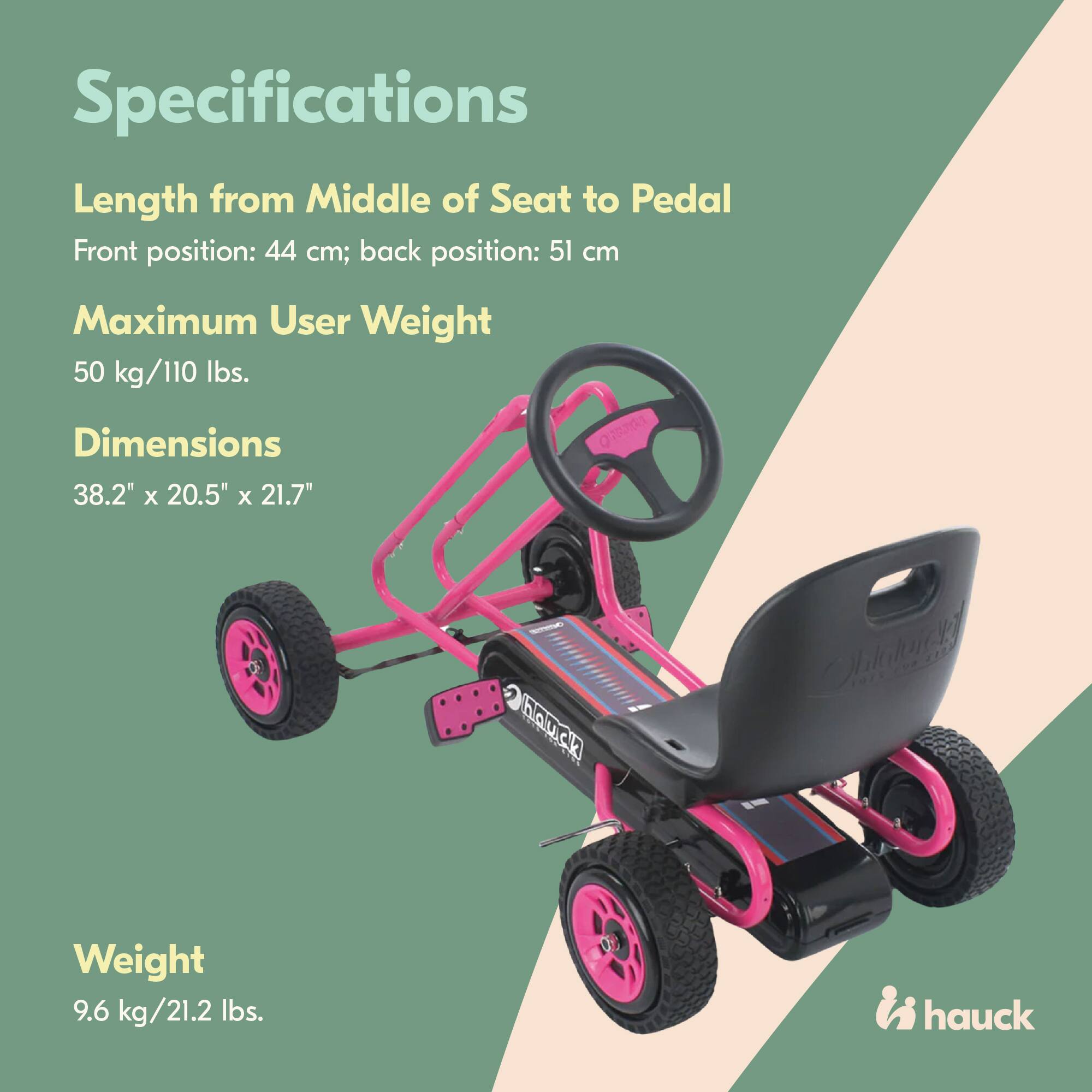 hauck Ergonomic Pedal Ride On Go Kart Toys for Boys and Girls Ages