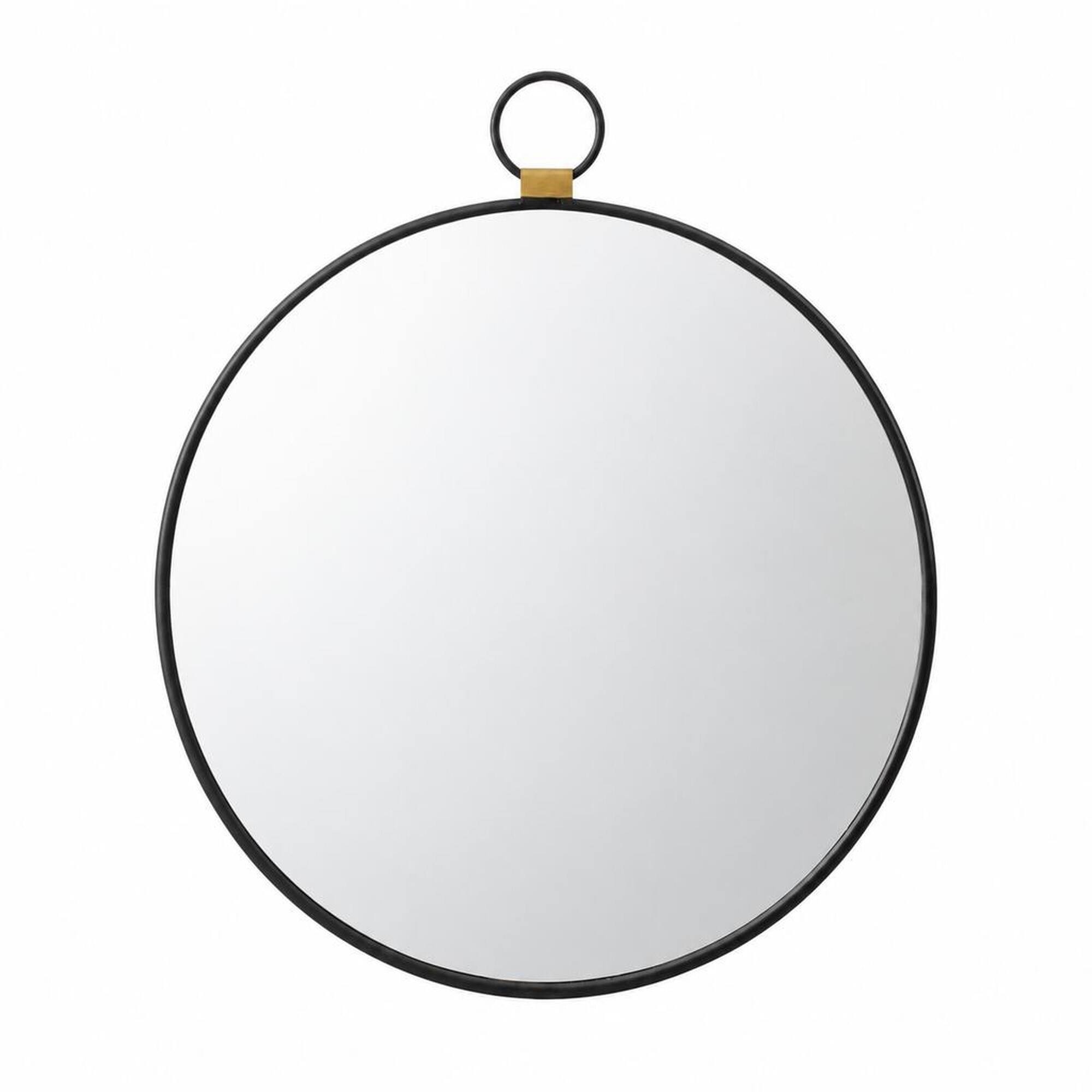 RYHNUYNE 24 x 27 Inch Framed Wall Mirror, Minimalist Round Accent ...