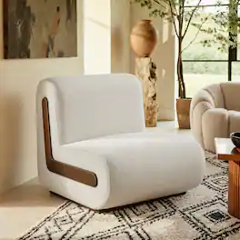 Denby Linen Blend Accent Chair by Modway - Ivory