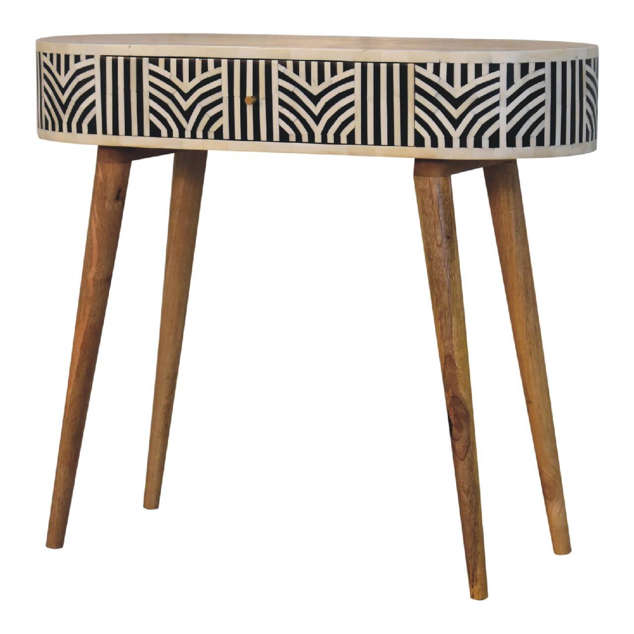 Back. Artisan Furniture - Artisan Furniture Solid Wood Edessa Bone Inlay Console Table - Beige.
