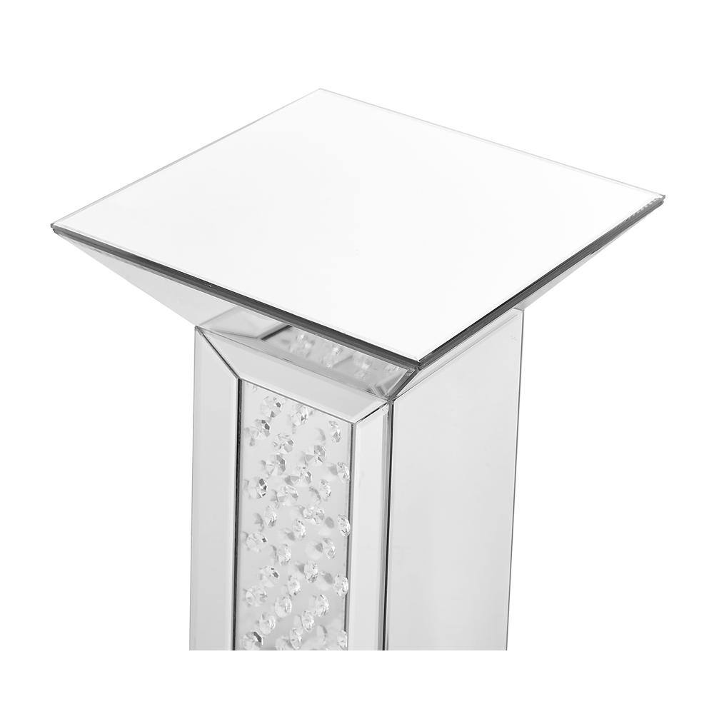 Back. Elegant Decor - 12 inch Crystal End Table in Clear Mirror Finish - Clear.
