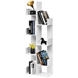 Ecooso - Designable Wood Bookshelf with 8 Storage Shelves for Home Office Display - White