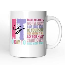 OrnamentallyYou - It's Okay To Mental Health Mug, Inspirational Self-Care Gift - White