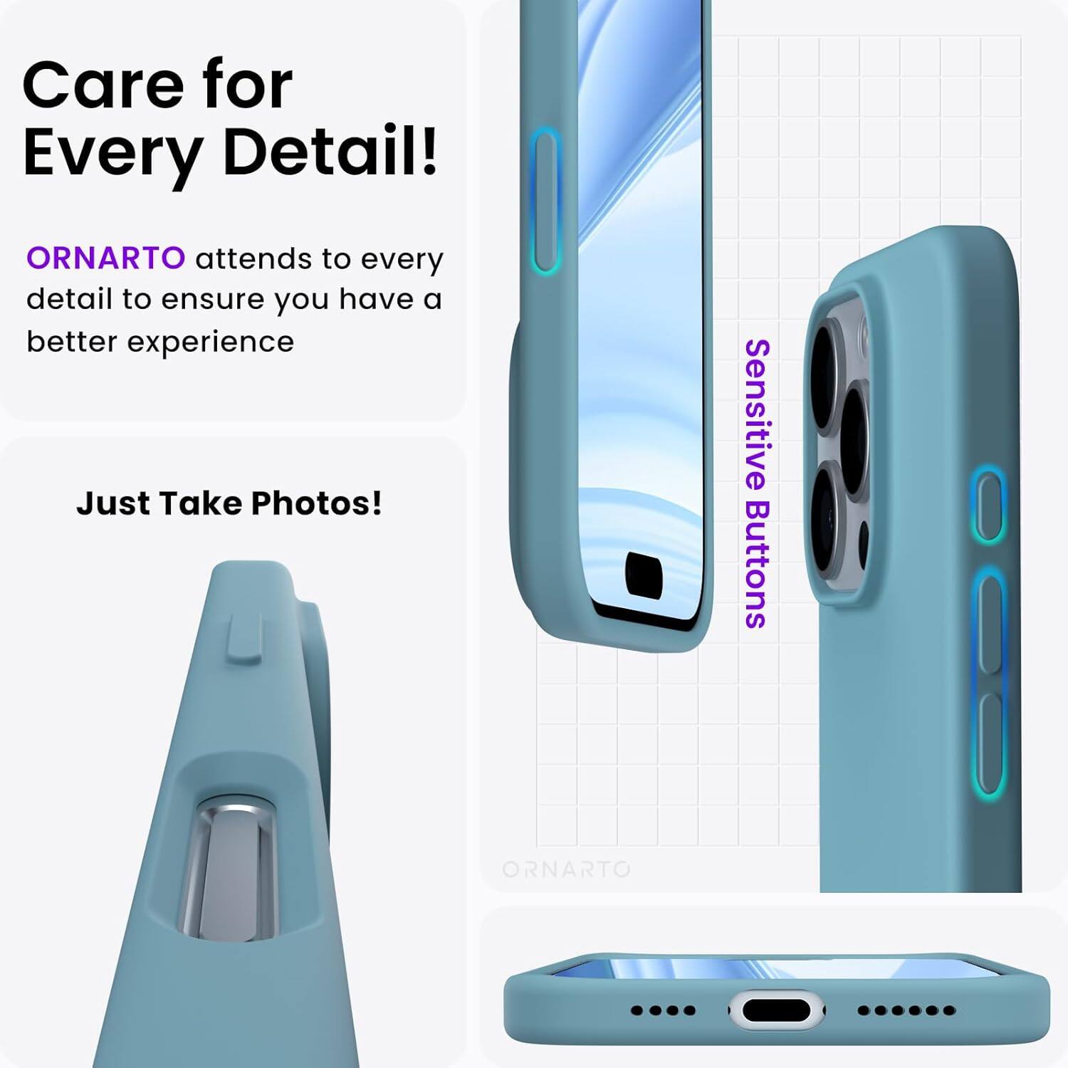 Care for Every Detail! ORNARTO attends to every detail to ensure you have a better experience. Just Take Photos! Sensitive Buttons. ORNARTO