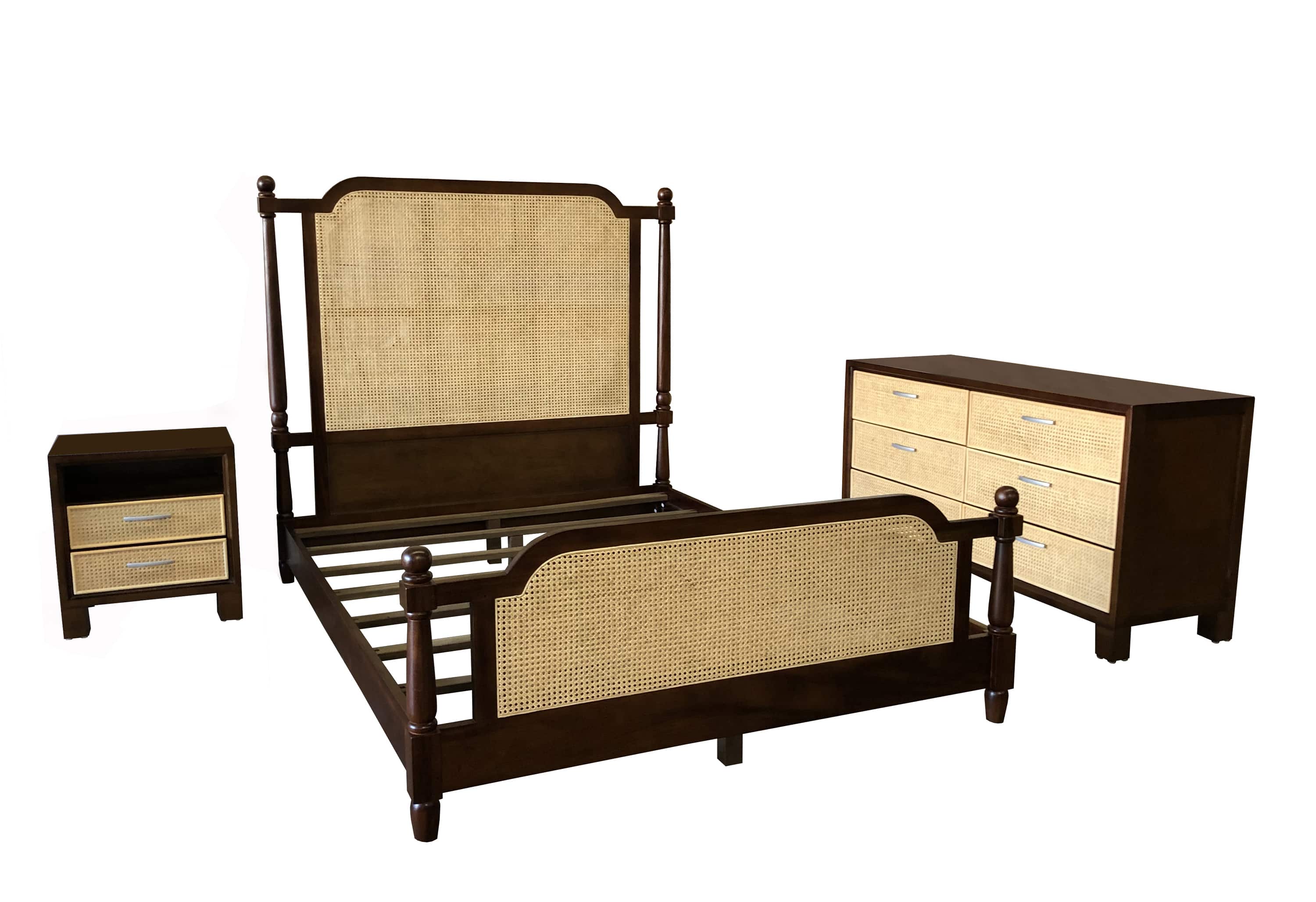 Dart - Standard Elegant Can Queen Bedroom Set w/ Dresser - Dark Brown