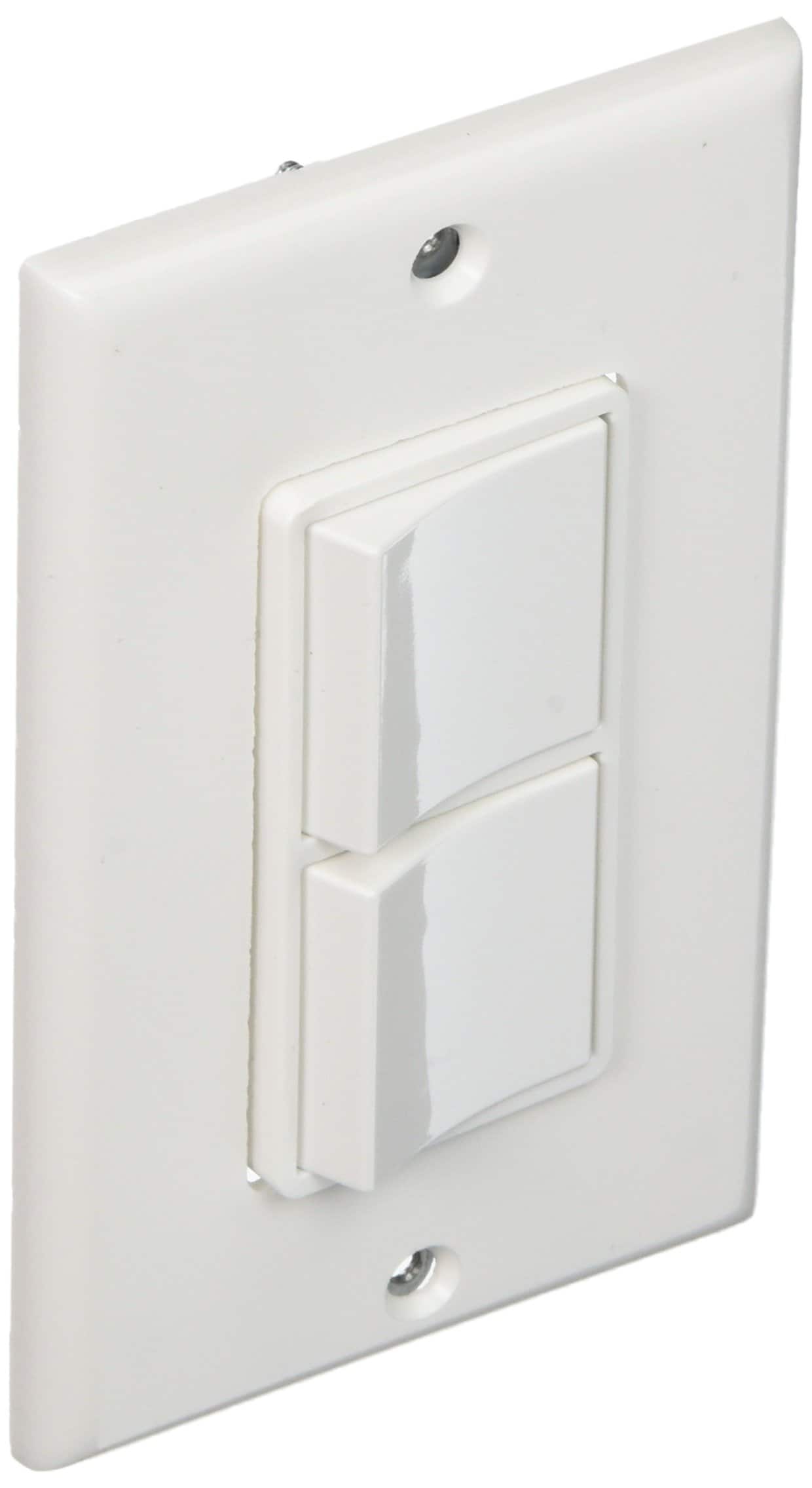 Leviton - Decora 5679-W Two Rocker Switches with Wallplate - White