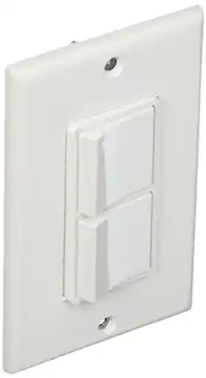 Front. Leviton - Decora 5679-W Two Rocker Switches with Wallplate - White.