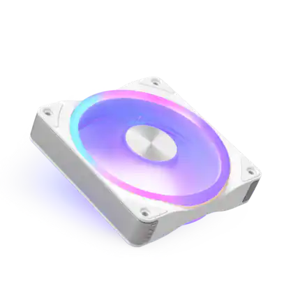 Front. NZXT - NZXT F120U Ultra RGB Fan - 120mm PWM - White - White.