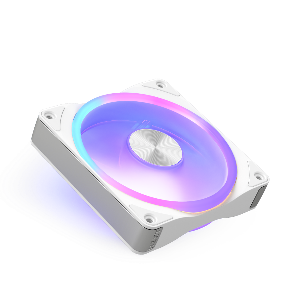 Front. NZXT - NZXT F120U Ultra RGB Fan - 120mm PWM - White - White.