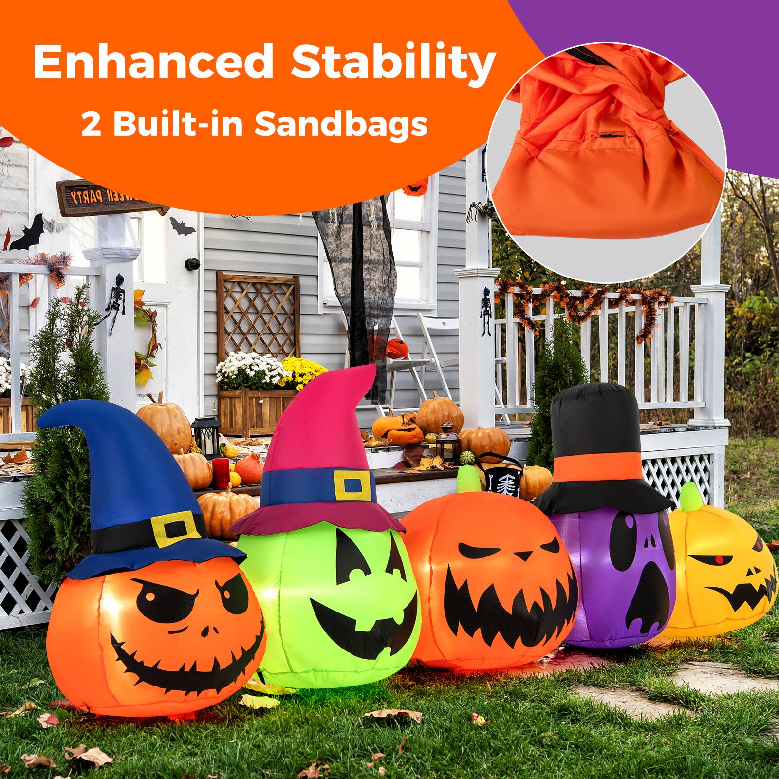 Enhanced Stability 2 Built-in Sandbags Pumpkin Party WEN 1