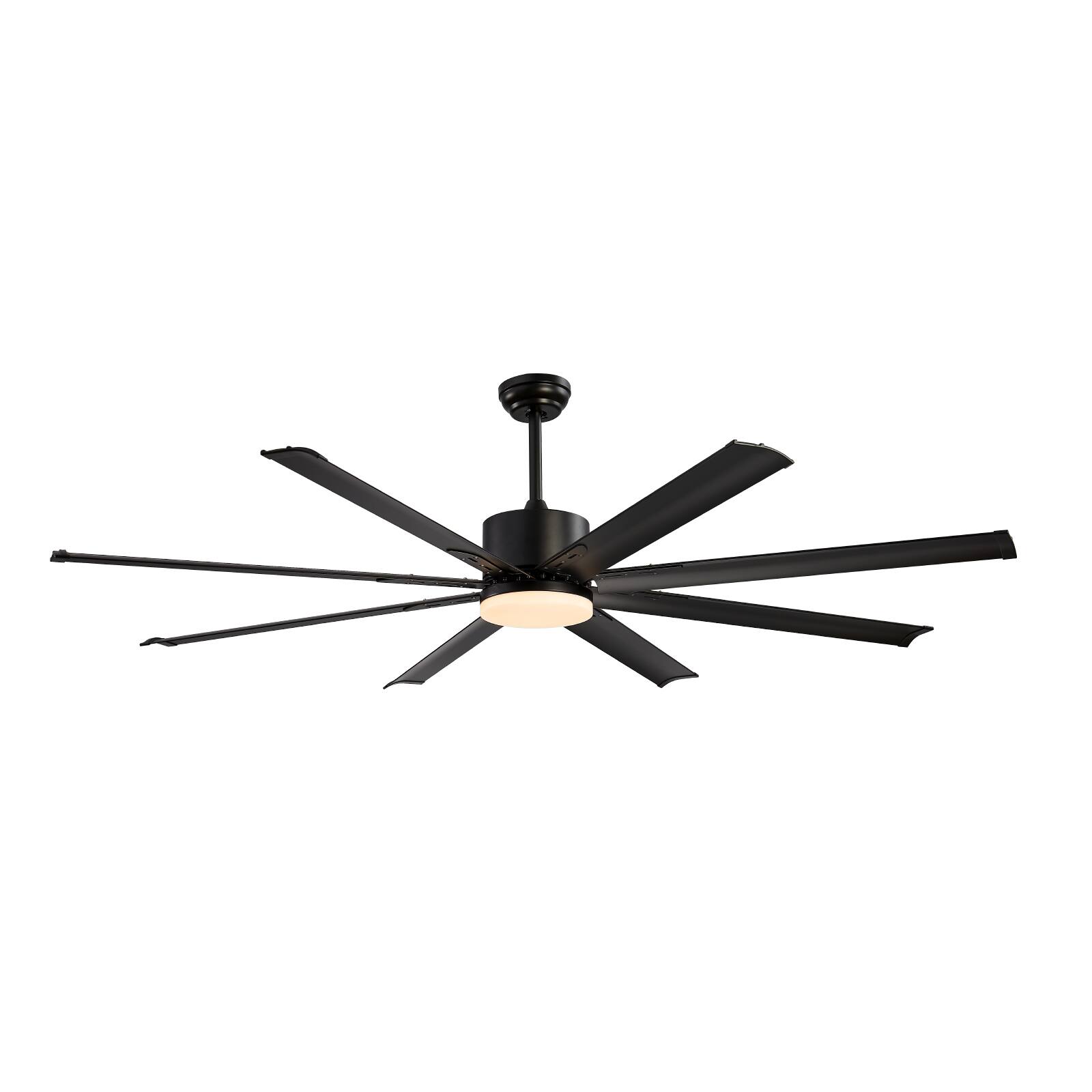 Alt View 5. VEVOR - 72 Inch Ceiling Fan with Light, 6-Speed Remote Control, Dimmable 3-Color Temperature, Reversible DC Motor - Black.