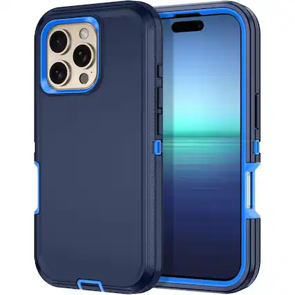 Front. Entronix - Entronix Heavy Duty Case for iPhone 16 Pro Max - Ultimate Triple-Layer Protection - Navy.