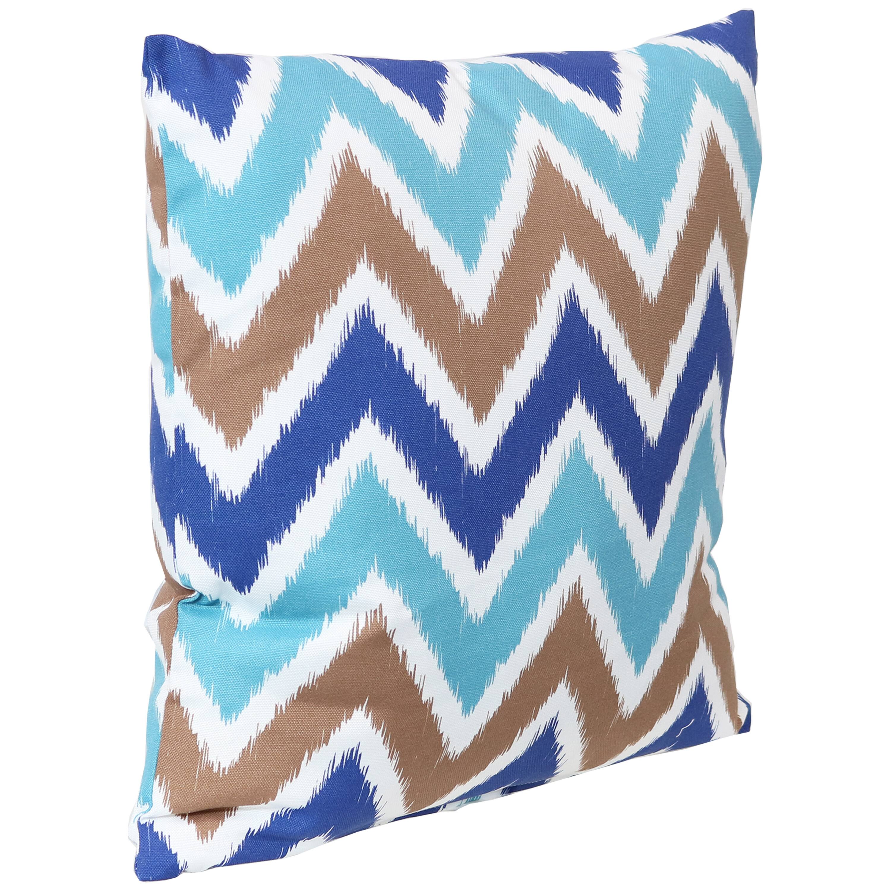 Alt View 5. Sunnydaze - Outdoor Square Decorative Throw Pillow - Set of 2 - Chevron Bliss.