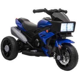BreeBe - Aosom 6V Kids Motorcycle Toddler Ride On Toy, Battery Electric Motorbike with Forward/Reverse, Music, Lights & Horn - Blue