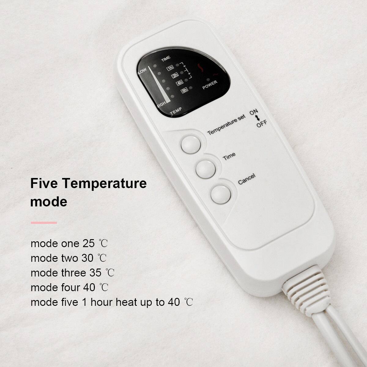 Five Temperature Mode:

1. Mode One: 25°C
2. Mode Two: 30°C
3. Mode Three: 35°C
4. Mode Four: 40°C
5. Mode Five: 1 hour heat up to 40°C