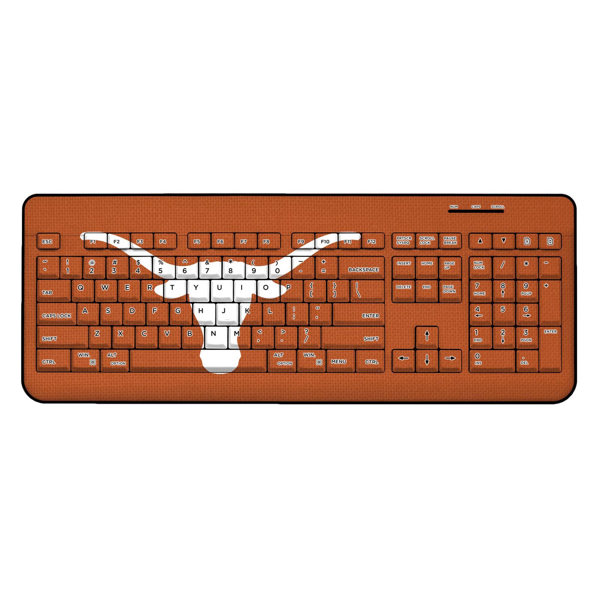 Keyscaper - Texas Longhorns Solid Design Wireless Keyboard - Multicolor