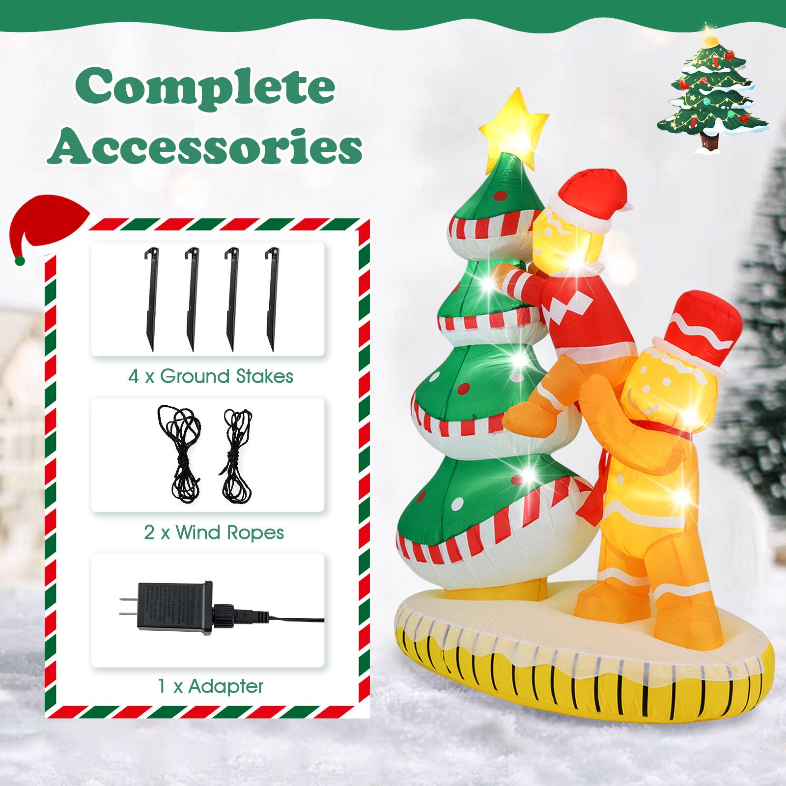 Complete Accessories

4 x Ground Stakes

2 x Wind Ropes

1 x Adapter