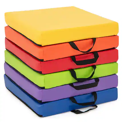 Front. Costway - Costway 16" Classroom Floor Cushions with Handles for Adults Toddlers for Home - Multicolor.