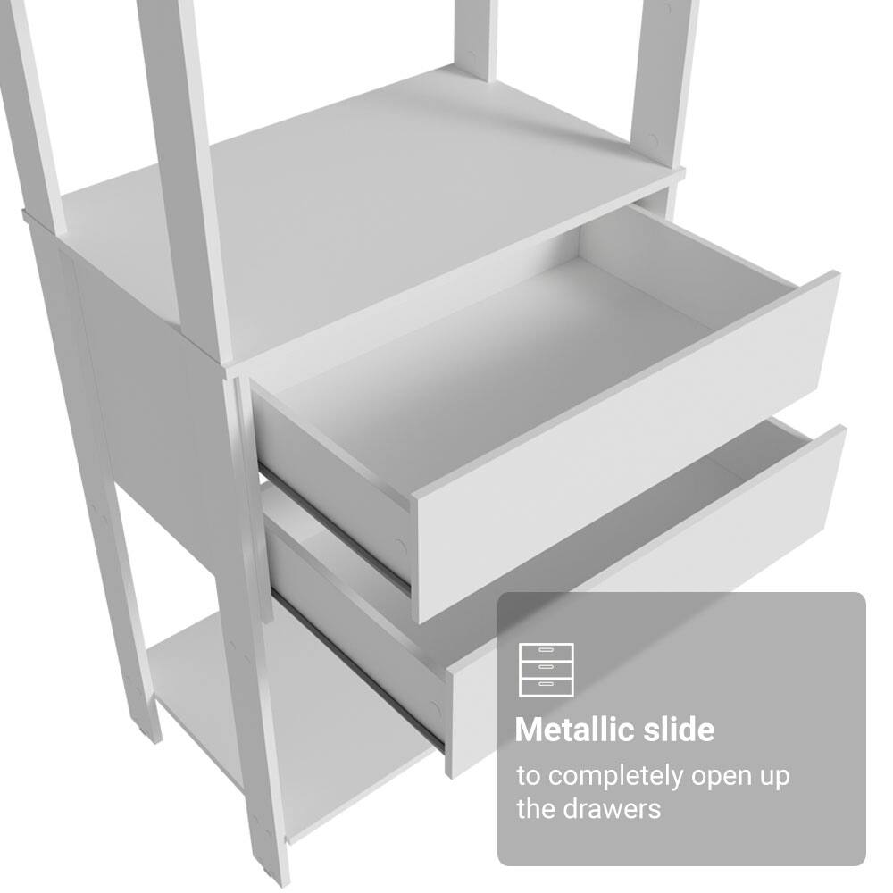 Metallic slide to completely open up the drawers