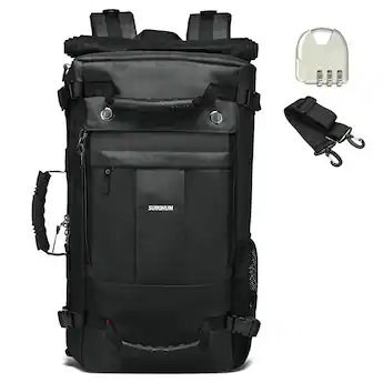 best travel backpack with multi pockets WITZMAN 45L Convertible Nylon Carry On Luggage for Men Ideal for women Multi-Pocket USB Travel Backpack
