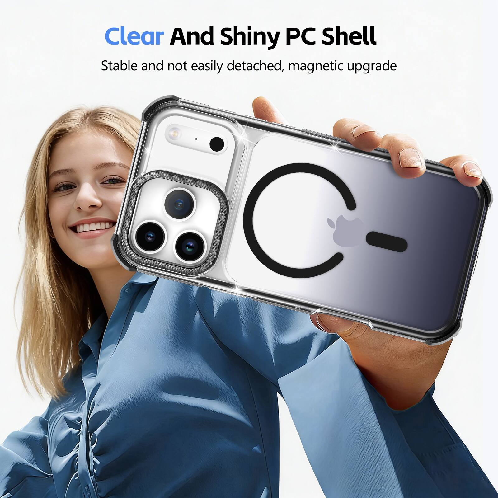 Clear And Shiny PC Shell  
Stable and not easily detached, magnetic upgrade