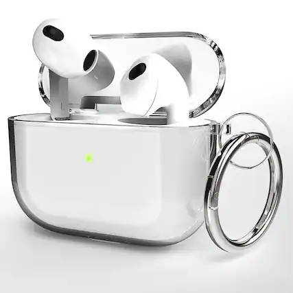 Front. Vena - Clear Case For Apple AirPods 3rd Generation Case Cover works with Wireless Charging 3 Gen Case with Keychain - Clear.