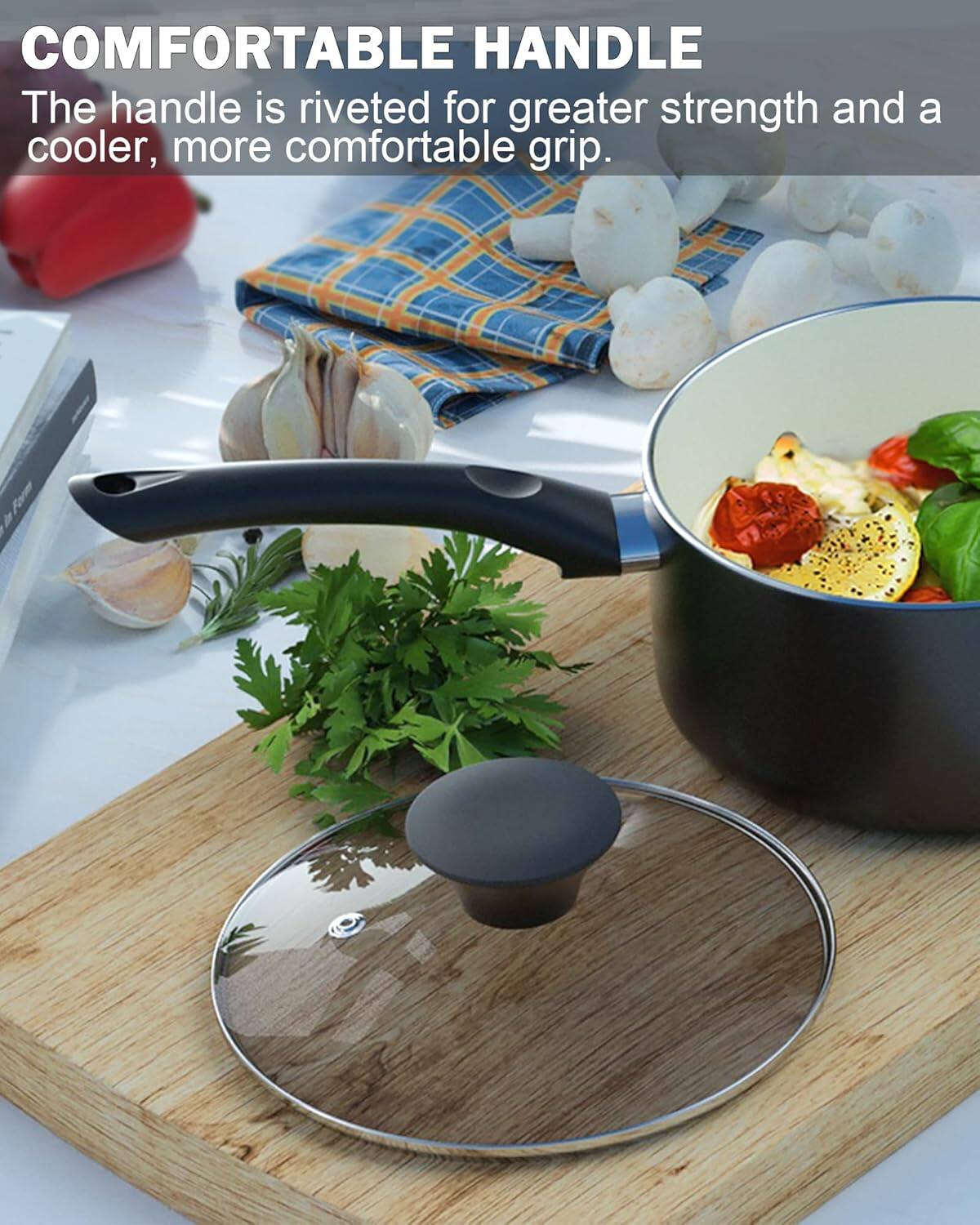 COMFORTABLE HANDLE

The handle is riveted for greater strength and a cooler, more comfortable grip.