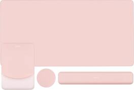 mosiso - Keyboard Mouse Pad Set, 4in1 Large Gaming Mouse Pad+Keyboard Wrist Rest+Mouse Wrist Rest+Coaster (35.43 x 15.75 inch) - Baby Pink
