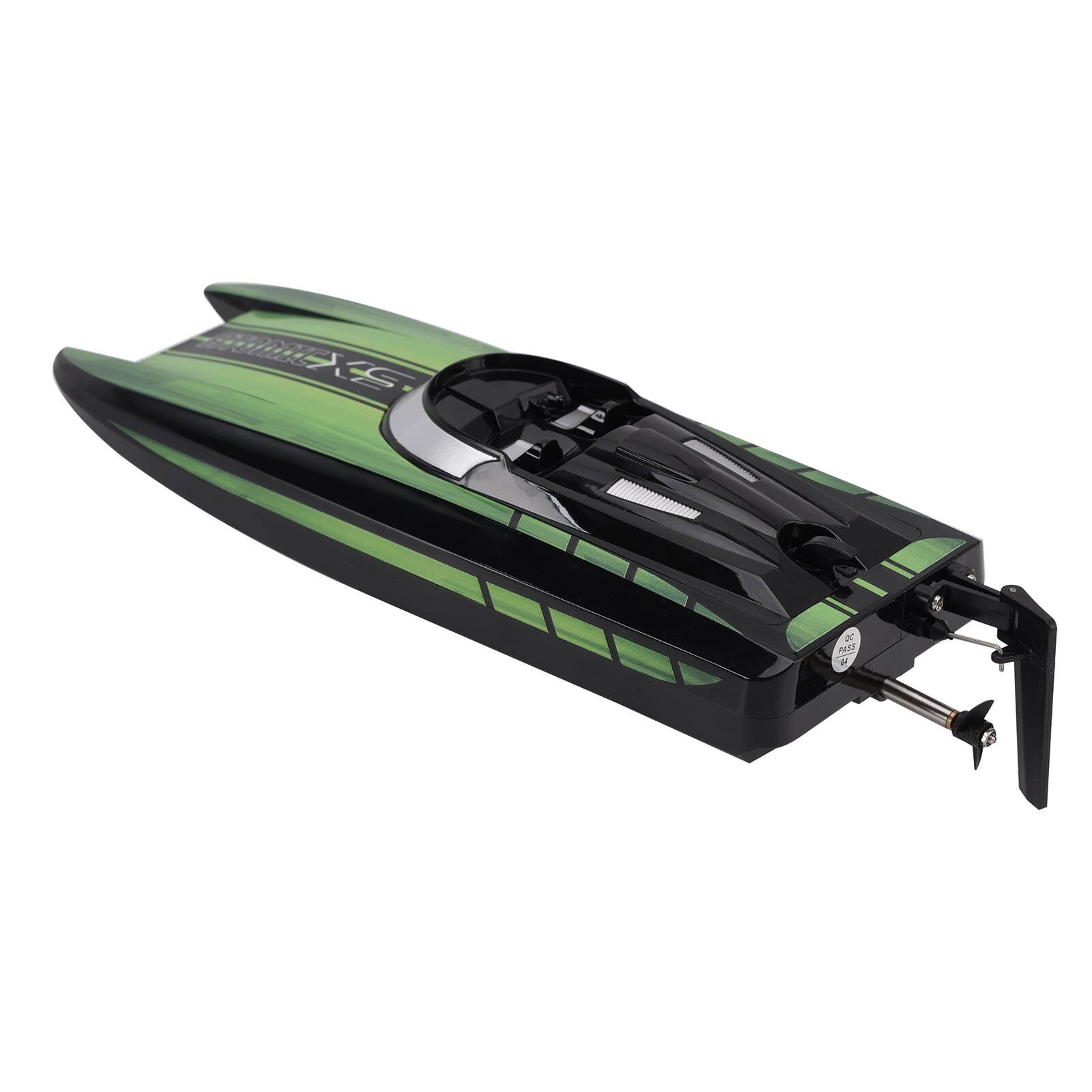 Alt View 4. Topteng - Remote Control Boat – Self-Righting, 30mph, Dual Batteries, 20 Min Run, 100m Range, ABS, Fit for Pool, Lake & Racing - Green.