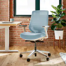 Branch Furniture - Branch Ergonomic Chair – Adjustable Office Chair for All-Day Comfort with Lumbar Support and Recycled Mesh Back - Light Blue