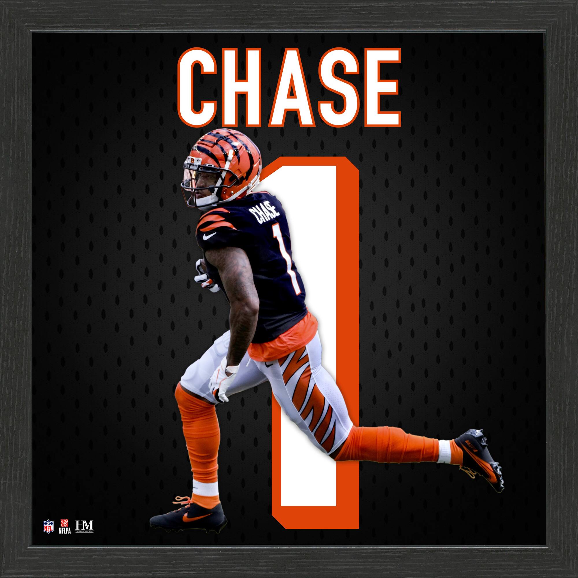 Ja'Marr Chase Cincinnati Bengals 13'' x 13'' Jersey Impact Frame