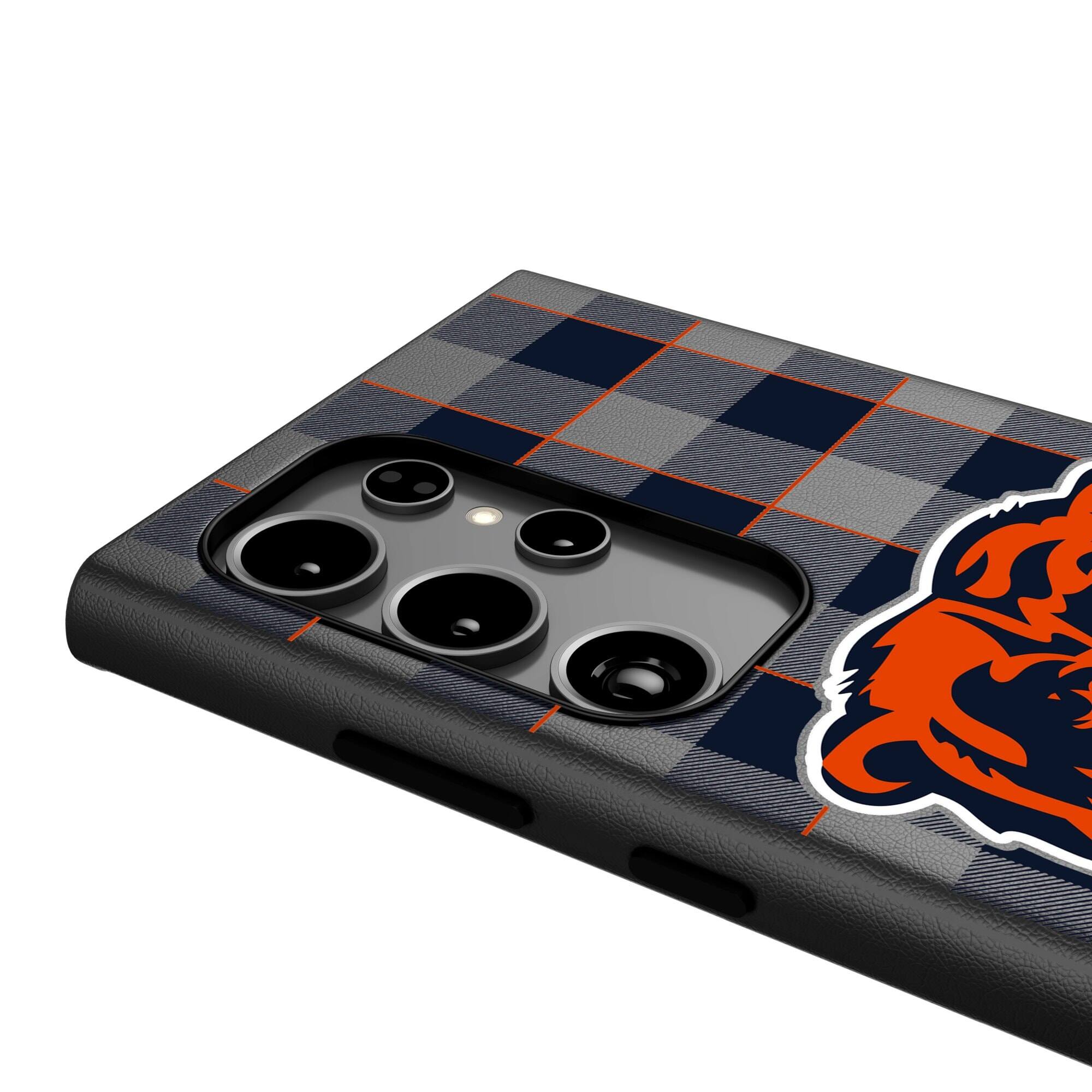 Alt View 3. Keyscaper - Chicago Bears Plaid Galaxy Magnetic Bump Case - S24 - Black.