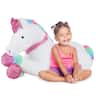 Best Choice Products - 52in Kids Large Plush Unicorn, Life-Size Stuffed Animal Toy w/ Rainbow Details - Faux Fur - White